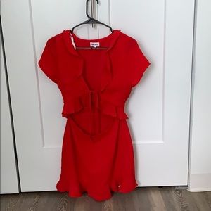 Red Superdown cut out Dress